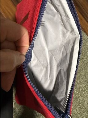 Equipment Red Canvas Pouch with Navy Trim